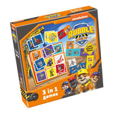 Selecta Paw Patrol Rubble Crew 3en1 mémo loto domino