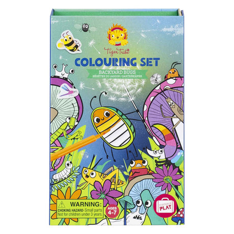 Ensemble de coloriage de la tribu des tigres, créatures de jardin, coloriage amusant pour les enfants - ensemble créatif.