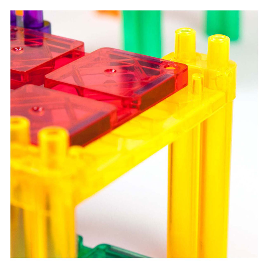Tactique de tuiles Picasso - jouets de construction - tuiles magnétiques - tuiles magnétiques - piste de course - jouets à tige - piste de course magnétique avec 2 voitures LED - 50 pièces - à partir de 3 ans