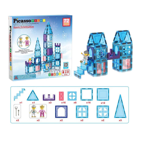 Selecta picassotiles thème hiver - tuiles de construction magnétiques, 72 pcs.