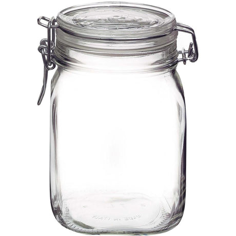Rocco bormioli pot à pince carré 1,0 l fido pack de 6 pcs