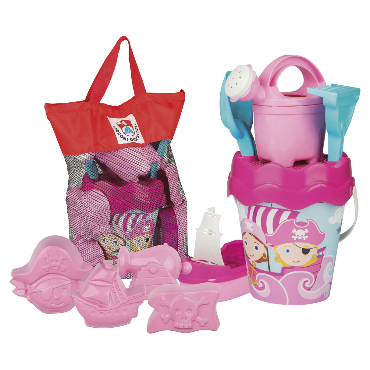 Anroni Beach Set in Bag Pirate Pink