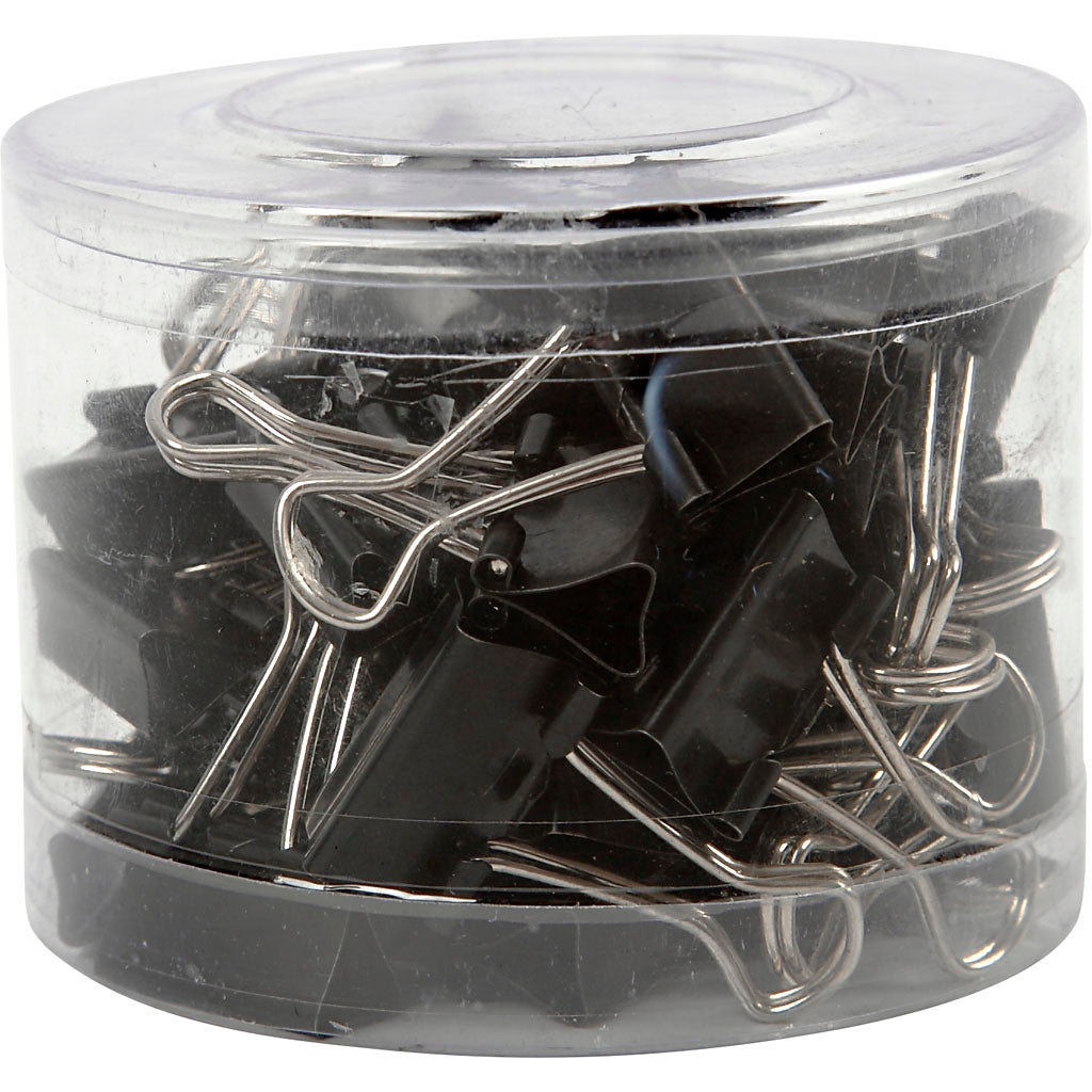 Clips repliables Creativ company, l: 19 mm, noirs, 40 pièces 1 boîte