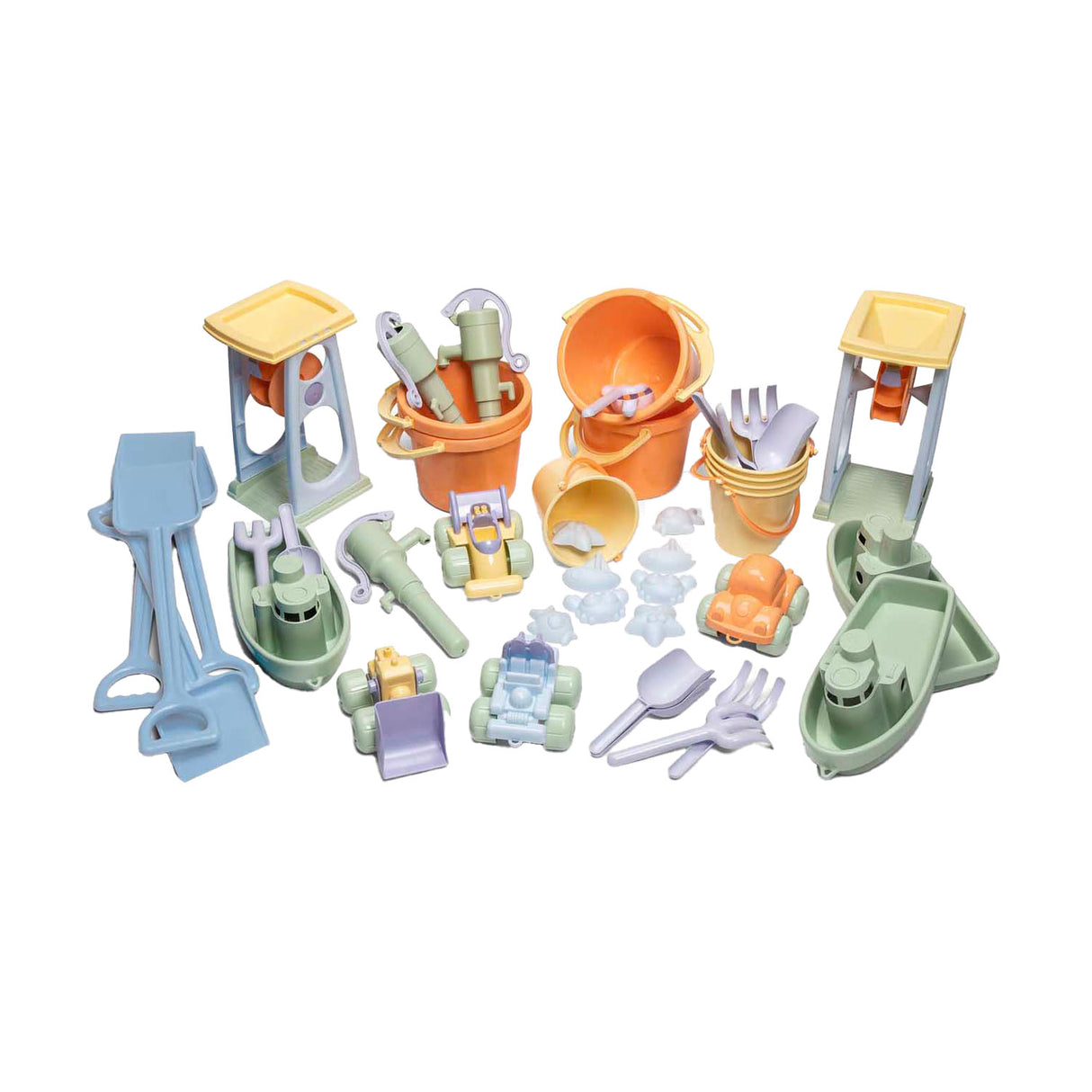 Ensemble de jeu de sable Dantoy pastel 45 pièces en plastique recyclé écologique.