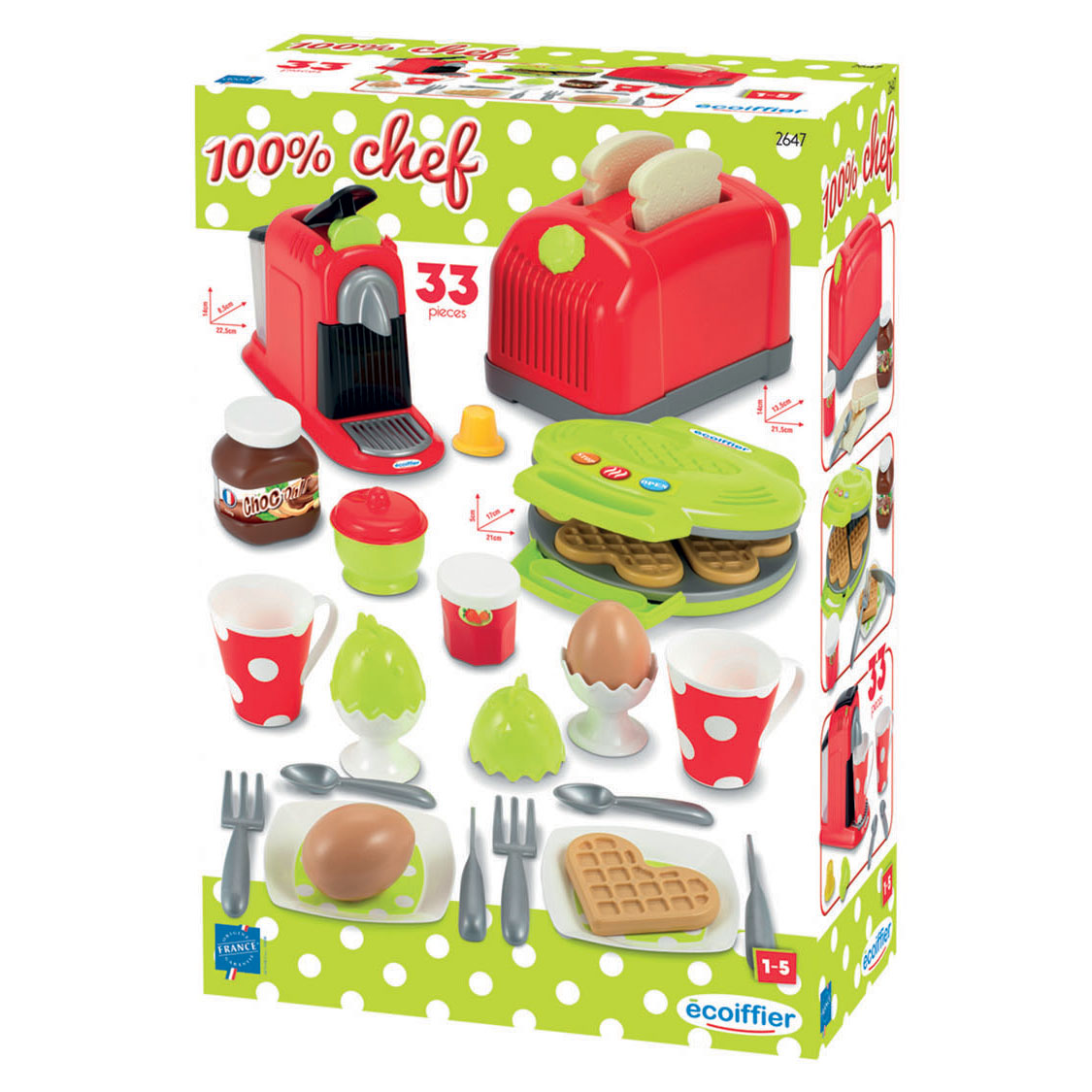 Ecoiffier 100% Chef Kitchen Set completo