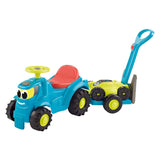 Ecoiffier tractor with trailer and lawn mower