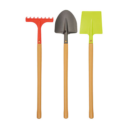 Ecoiffier Garden Tool Metal z lesenim jeklom, 3dlg.