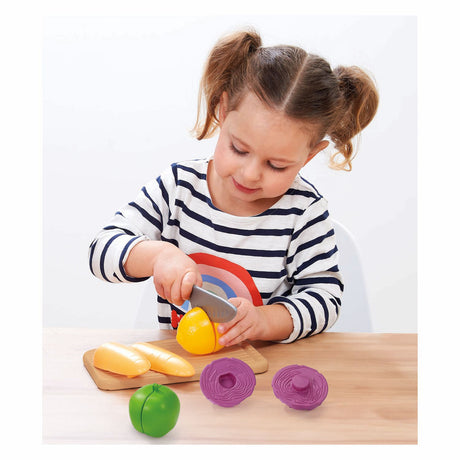 Planche à découper Ecoiffier 100% chef avec légumes et couteau à découper, 10 pcs.