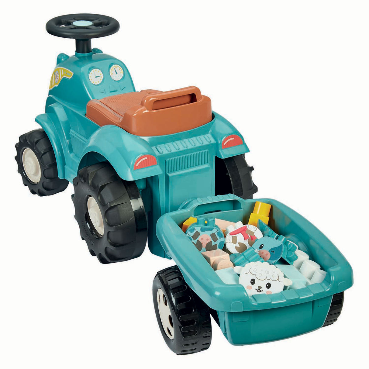 Tracteur directionnel Ecoiffier avec remorque - 15 pcs.