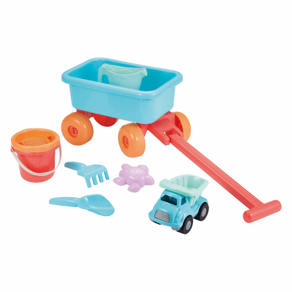 Chariot de plage Ecoiffier avec accessoires - 8 pcs.
