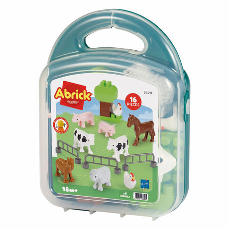 Valise Abrick avec animaux de la ferme - 16 pcs.