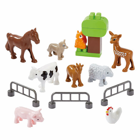 Valise Abrick avec animaux de la ferme - 16 pcs.