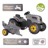 Fëmmert méi staark xxl pedal Traktor mat Trailer Grey