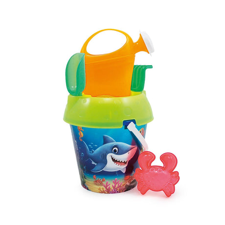 Set de seaux Adriatique happy ocean ø18cm avec arrosoir, pelle, râteau et moule