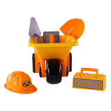 Cavallino Toys Cavallino Willebarrow amarillo con herramientas y casco, 6dlg.