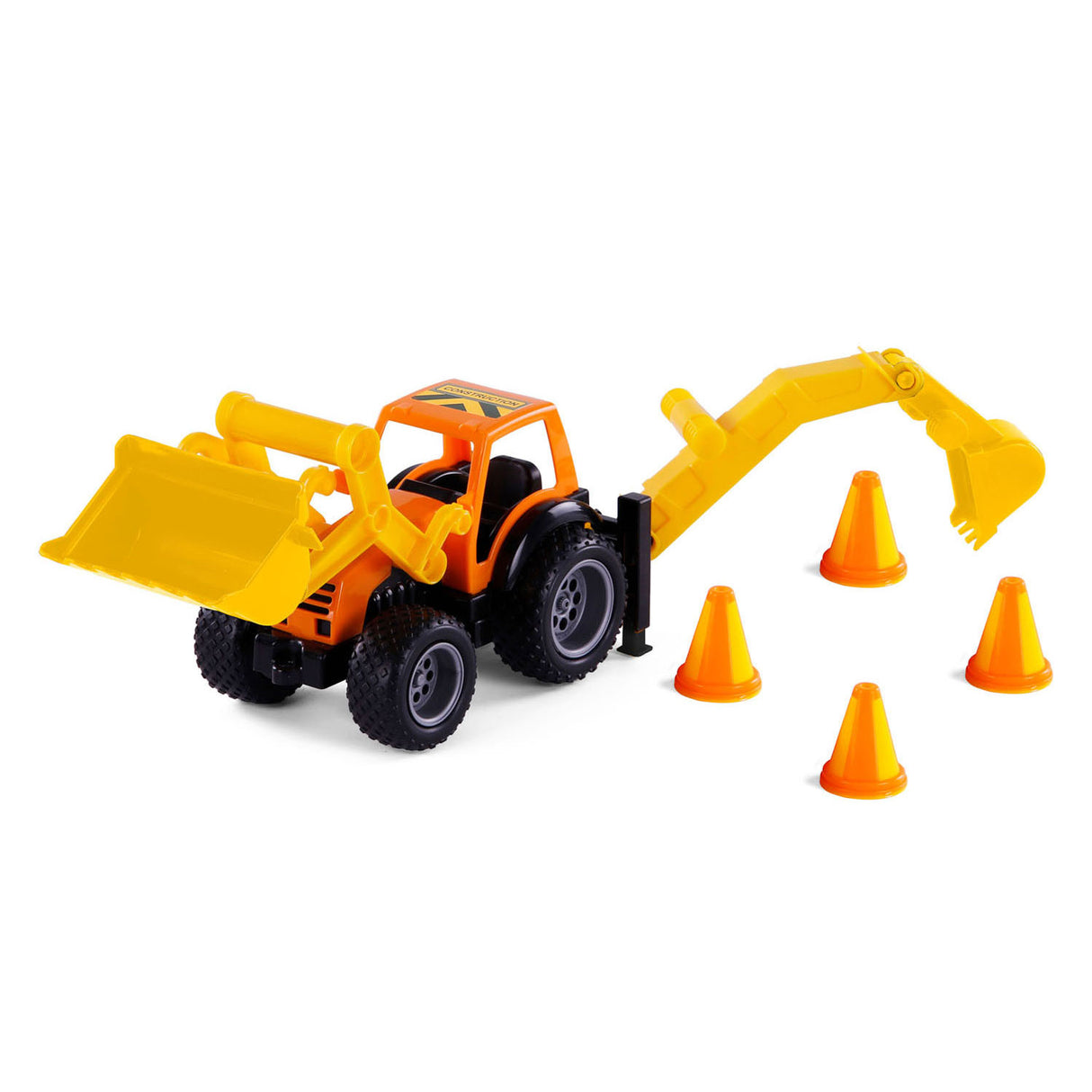 Cavallino toys cavallino grip graafmachine tractor met rubberbanden, 38,5cm