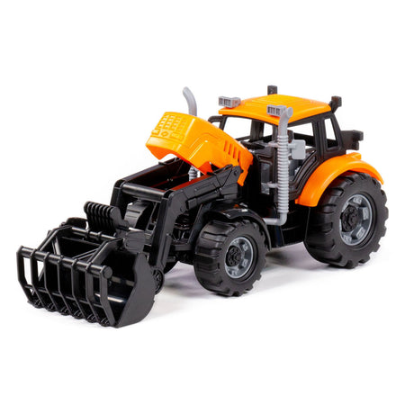 Tracteur Cavallino avec chargeur jaune, échelle 1:32