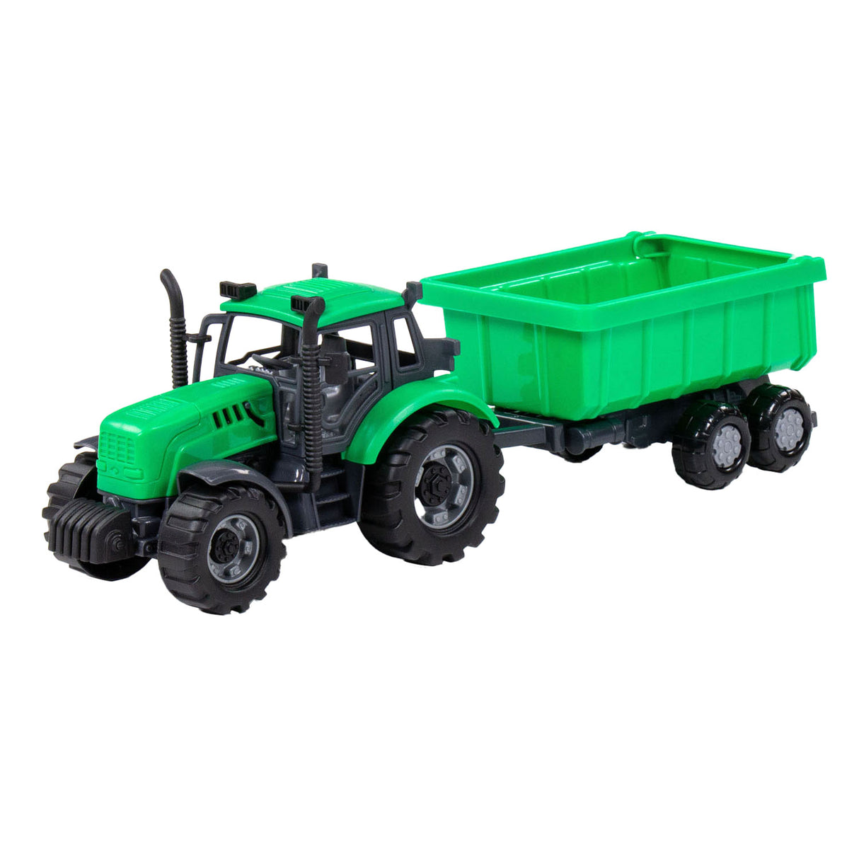 Cavallino Toys Tractor Cavallino s priklopnikom nagibnega tovornjaka Green, lestvica 1:32