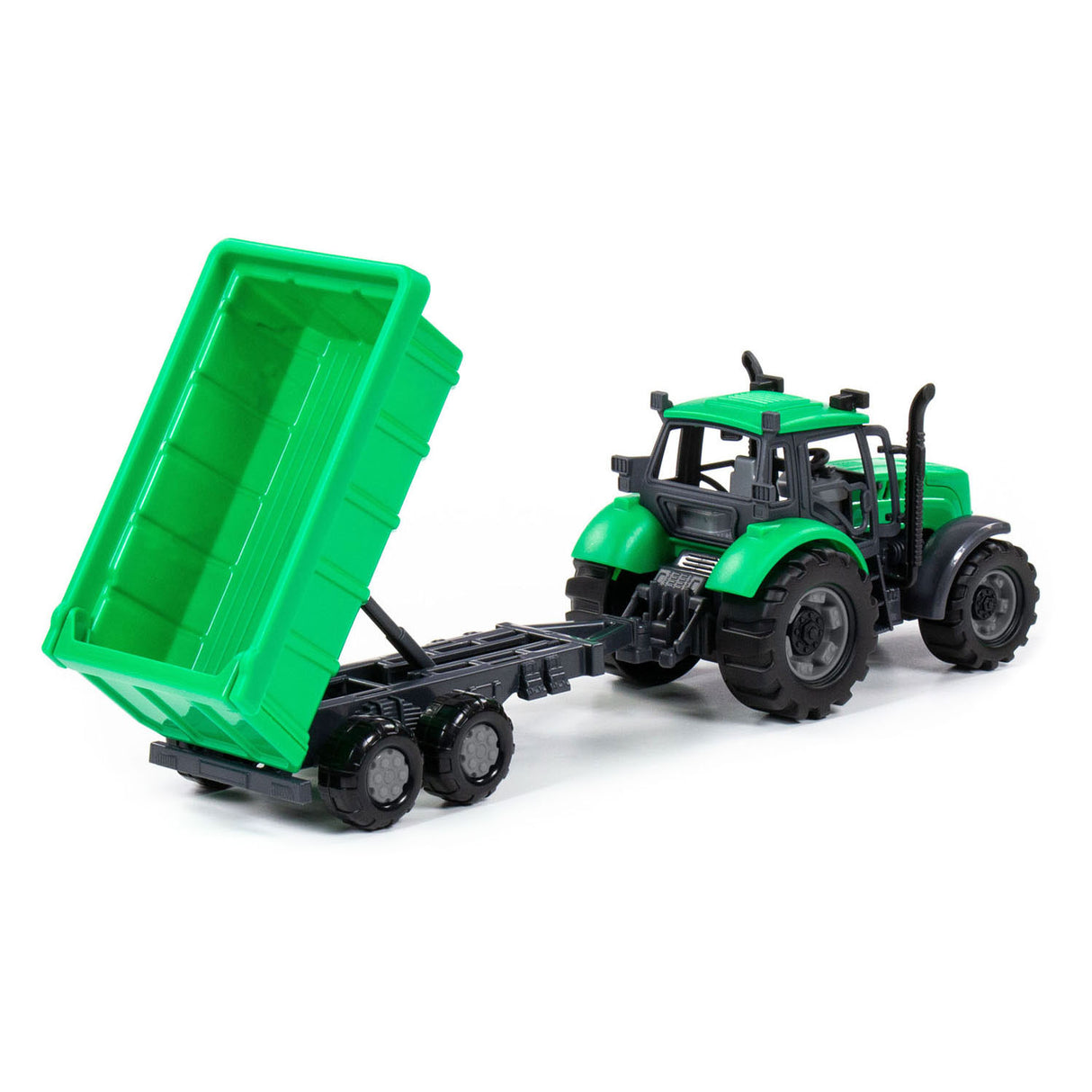 Tracteur Cavallino avec remorque de camion de basculement vert, échelle 1:32