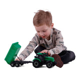 Cavallino toys cavallino tractor met kiepwagen aanhangwagen groen, schaal 1:32