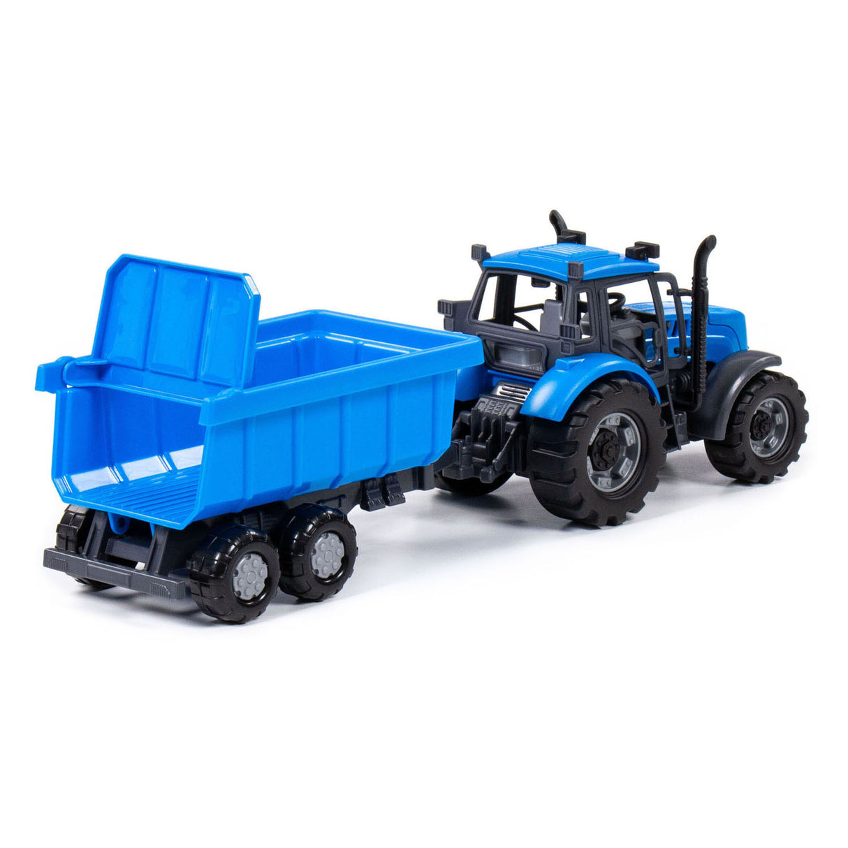 Cavallino Toys Cavallino Tractor med Tipping Truck Trailer Blue, skala 1:32