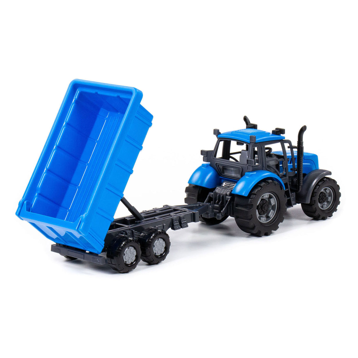 Tracteur Cavallino avec remorque de camion de basculement bleu, échelle 1:32