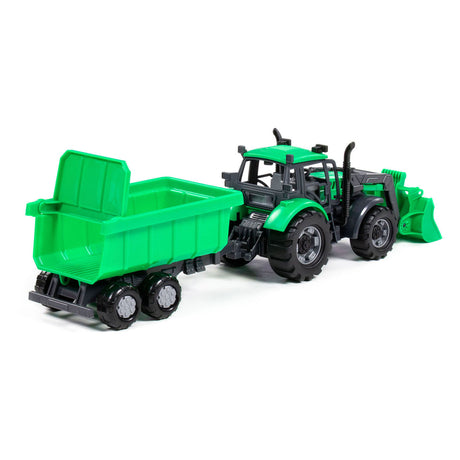 Tracteur Cavallino avec chargeur et supporter tuber-green, échelle 1:32
