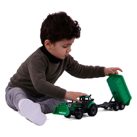 Tracteur Cavallino avec chargeur et supporter tuber-green, échelle 1:32