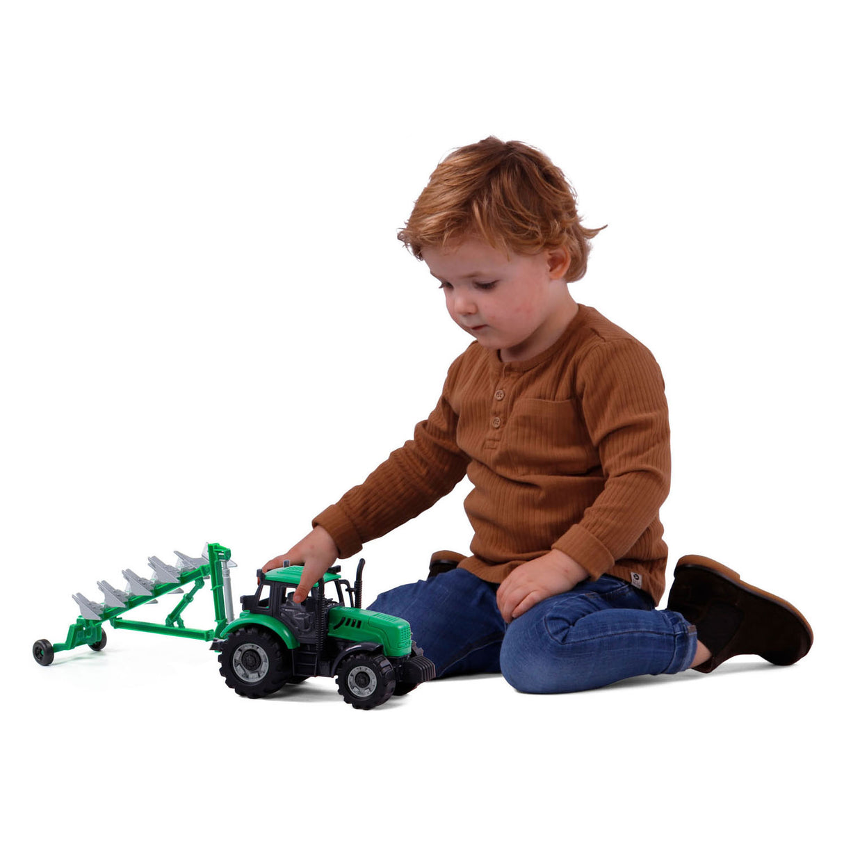 Cavallino Toys Cavallino -traktor med Ploeg Green, skala 1:32