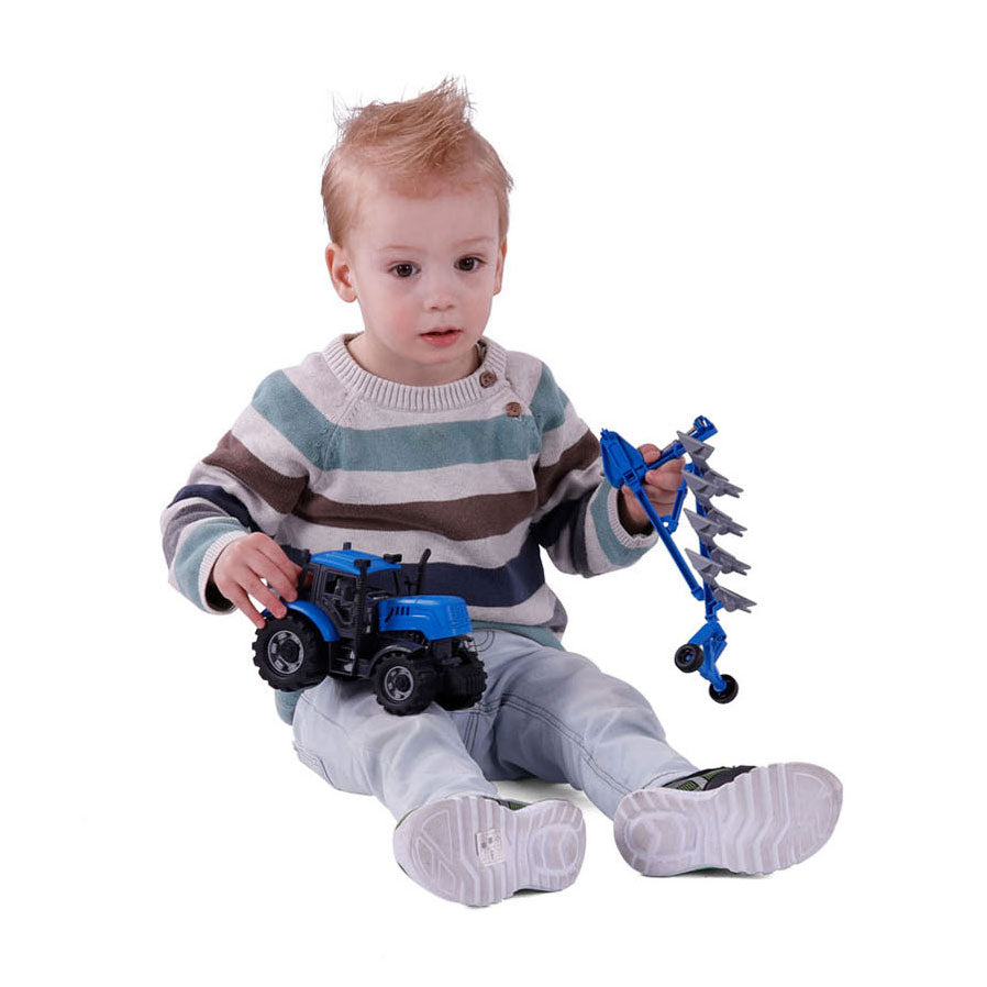 Cavallino Toys Tractor Cavallino con Team Blue, Escala 1:32