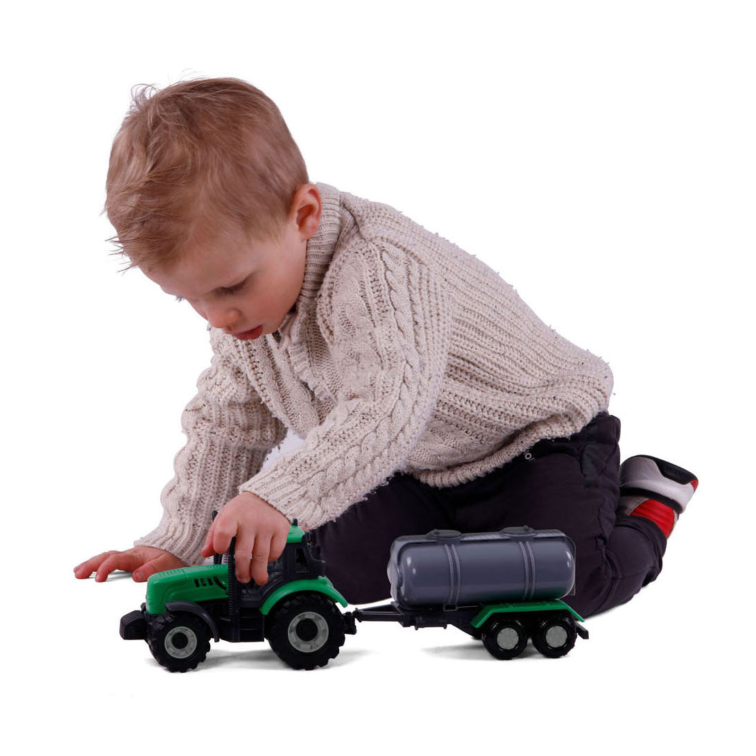 Cavallino toys cavallino tractor met tankwagen groen, schaal 1:32