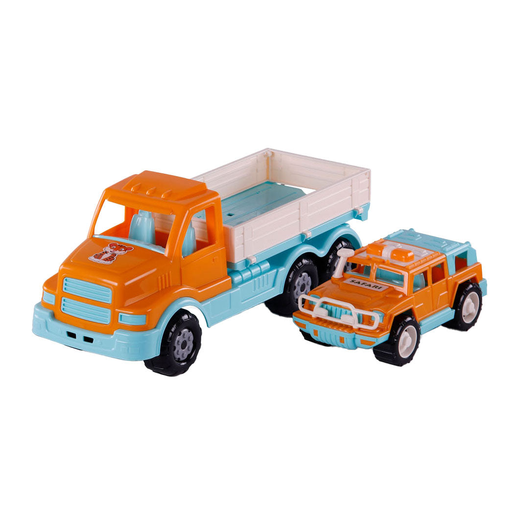 Cavallino Toys Cavallino XL Torpedo truck with Survival Jeep Oranje, 44.5cm