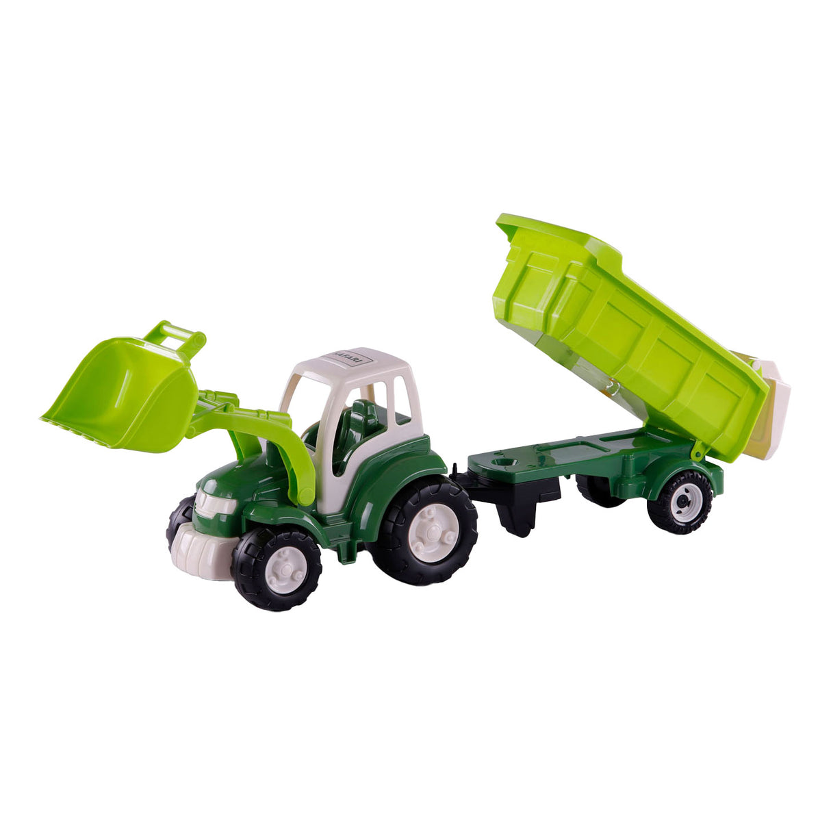 Cavallino Toys Cavallino XL Tractor verde con remolque de inclinación, 86.5 cm