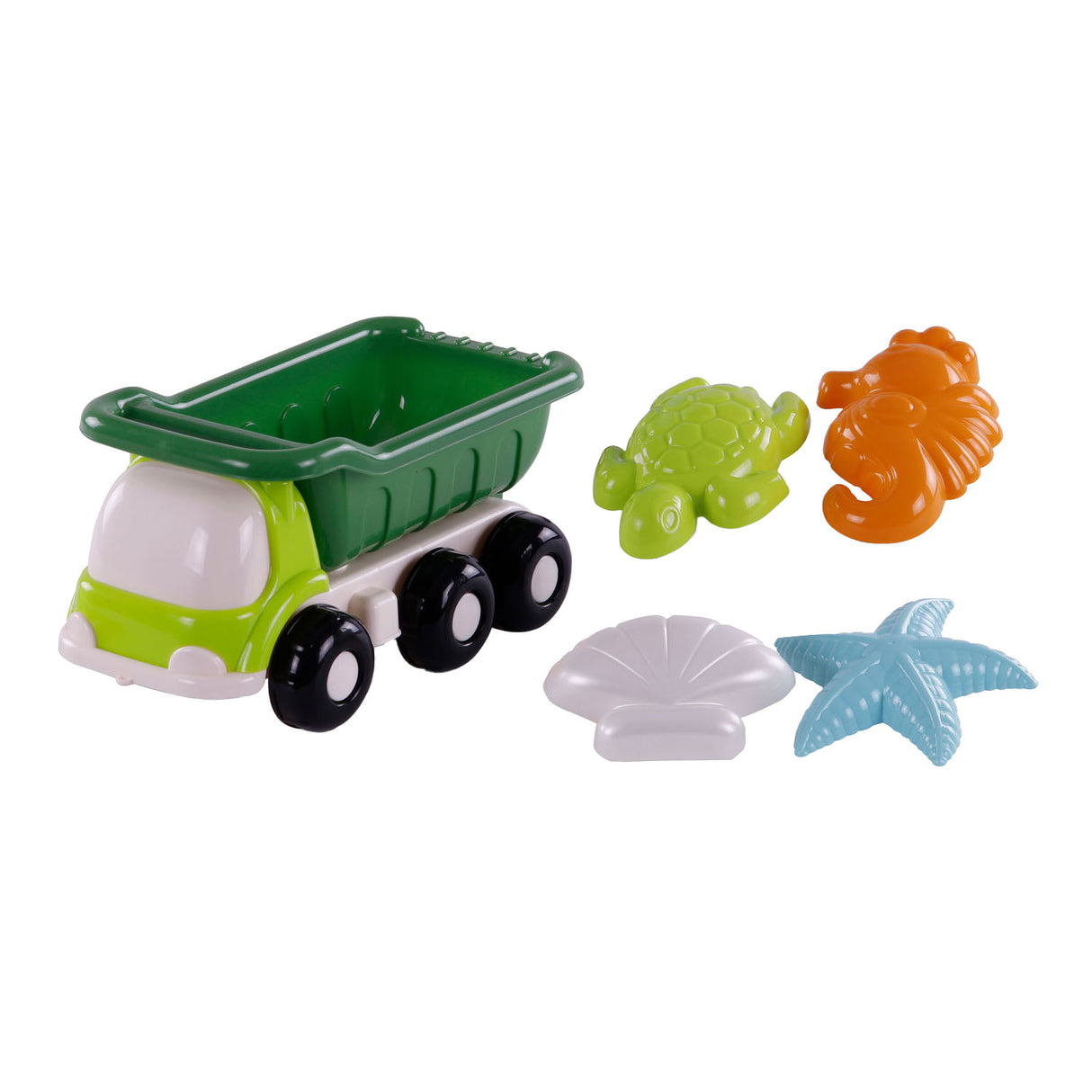 Cavallino Toys Cavallino Beach Kiepwagen with 4 sand shapes Green