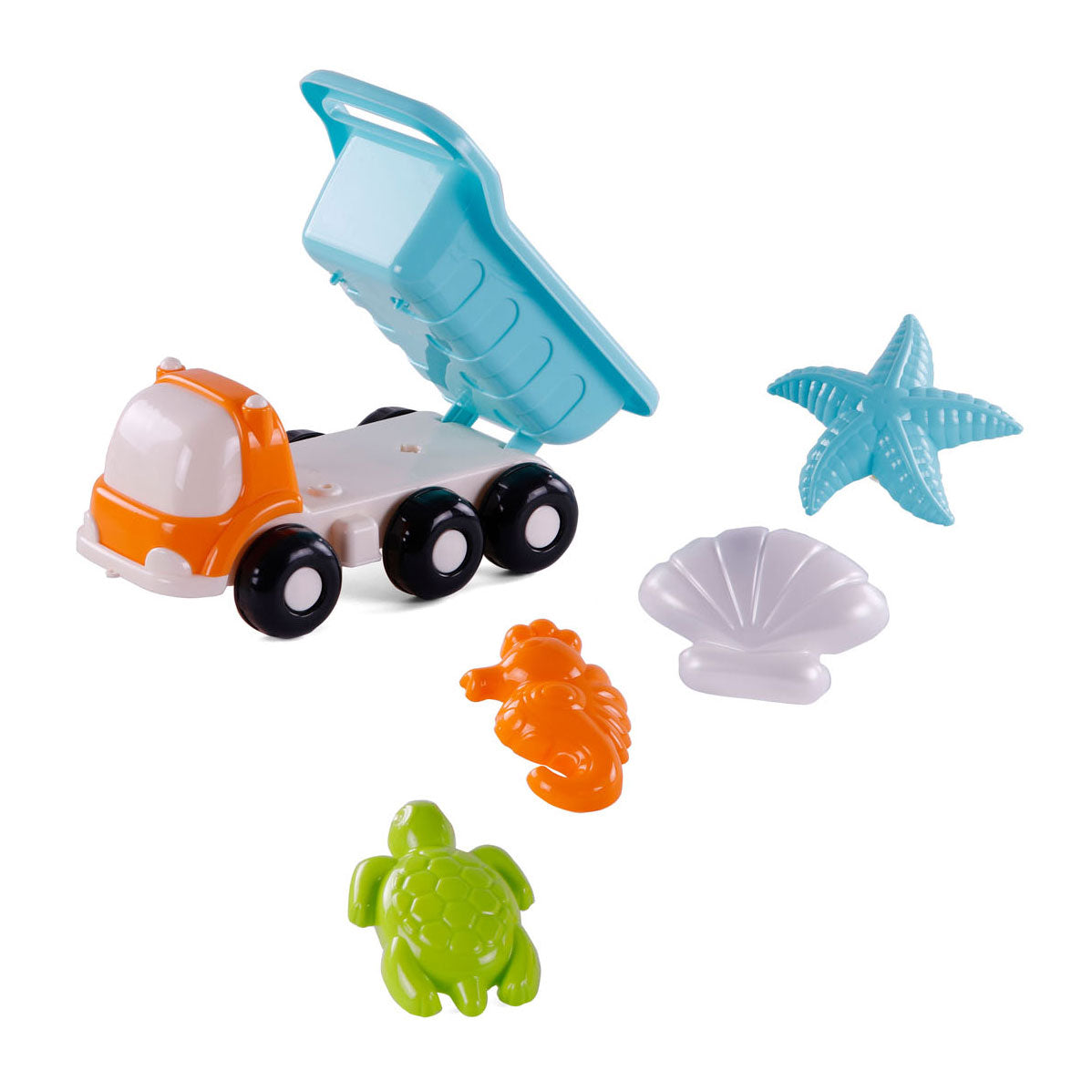 Toys Cavallino Cavallino Beach Kiepwagen avec 4 formes de sable bleu