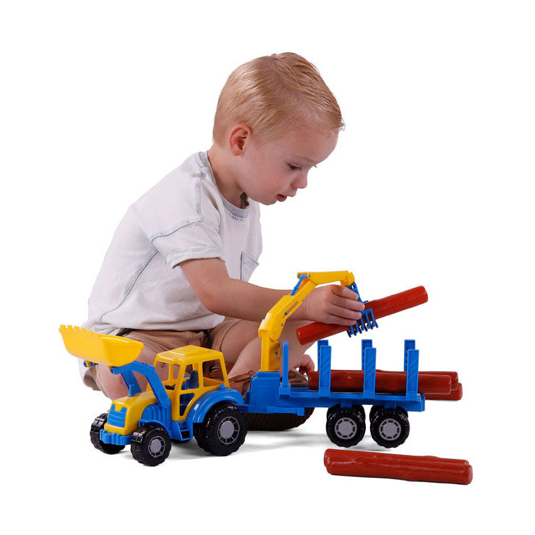 Tracteur junior de Cavallino avec bande-annonce et bois, 46 cm