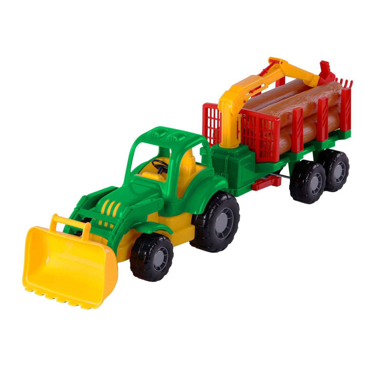 Cavallino Toys Classic Tractor s prikolico in lesom, 61 cm