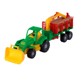 Cavallino Toys Cavallino Classic Ciągnik z przyczepą i drewnem, 61 cm