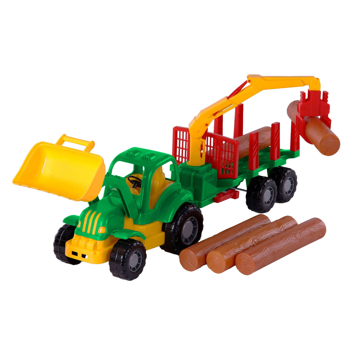 Cavallino Toys Classic Tractor s prikolico in lesom, 61 cm