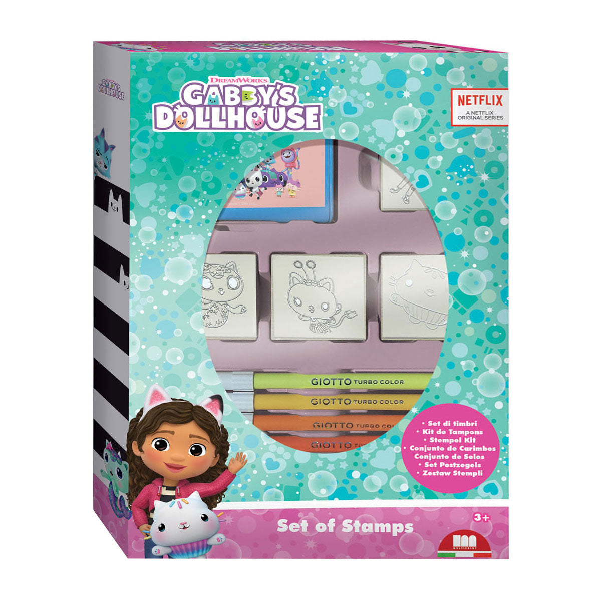 Multiprint Gabby's Dollhouse Stamp Set mit 4 Briefmarken