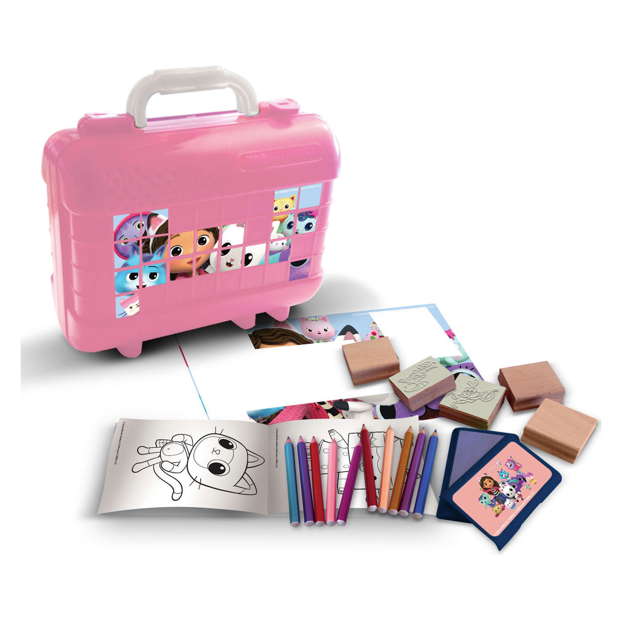 Multiprint Gabby's Dollhouse Travel Stamp and Color Suitcase
