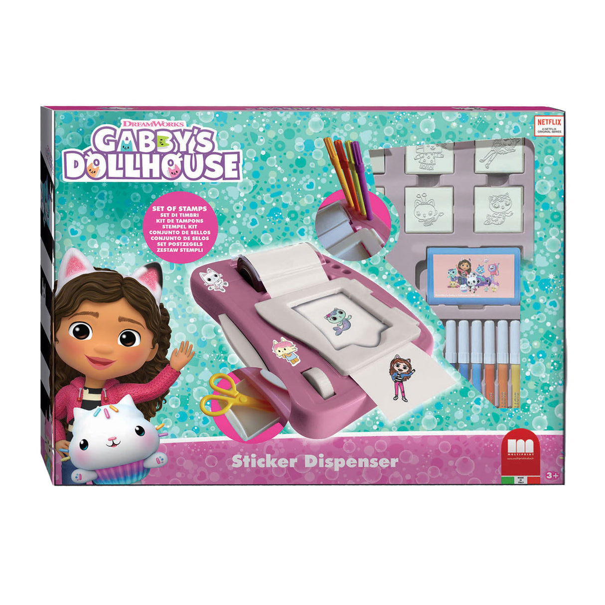 Multiprint Gabby's Dollhouse Sticker Machine Set