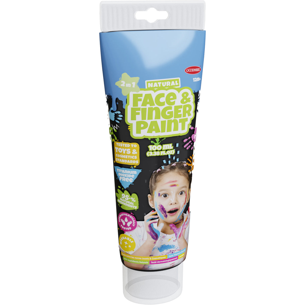 Tube de peinture au doigt naturel Boti pour le visage - noir, 100ml
