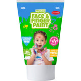 Tube de peinture au doigt visage naturel Boti - vert et jaune, 2x65ml