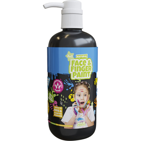 Boti flacon de peinture au doigt naturel pour le visage avec pompe - noir, 1l