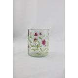 Vase en verre ambiance Manoir à fleurs roses 9x9x11cm