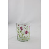 Vase en verre ambiance Manoir à fleurs roses 9x9x11cm