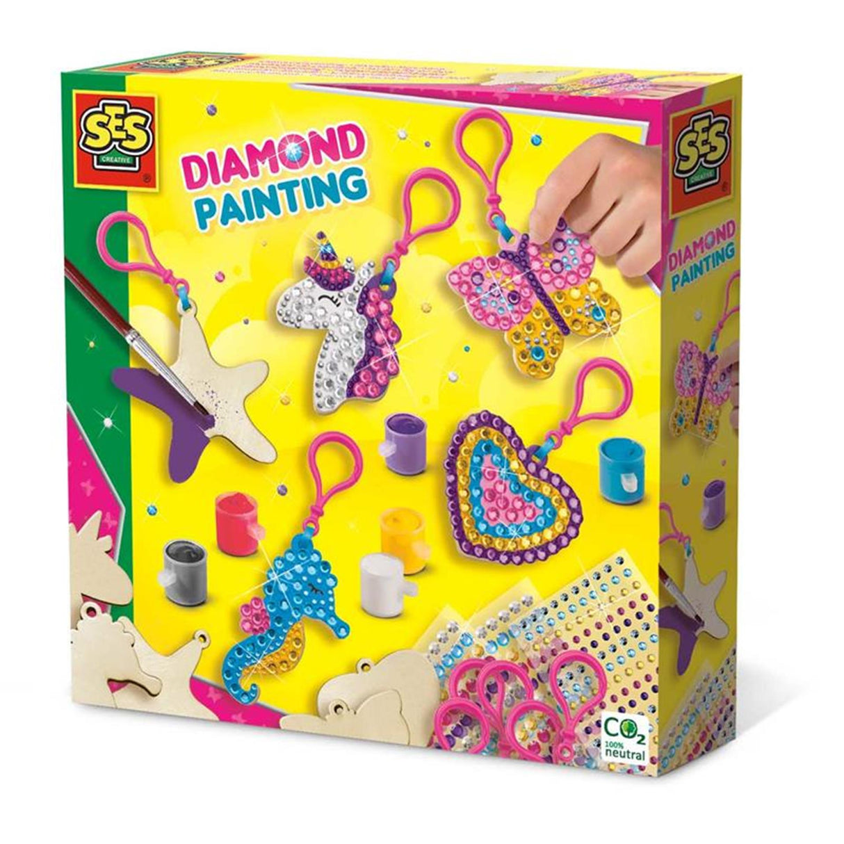 Ses creative ses diamant painting - porte-clés en bois
