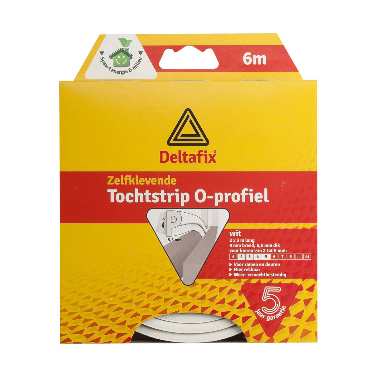 Bande de tirage Deltafix - profil P - 6m x 9mm - 5,5mm - blanc