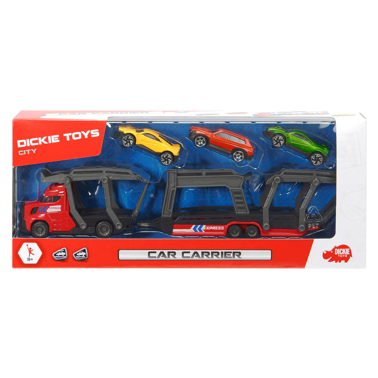 Dickie Toys transporteur de voitures + 3 voitures